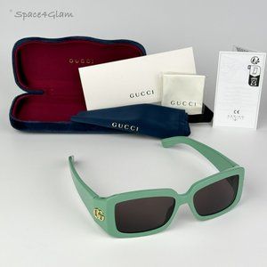 BRAND NEW Gucci GG1403S 004 Sage Green Gray Unisex Rectangle Sunglasses …